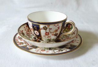 Fine Antique 19th Century Derby Porcelain Trio Cup Saucer Side Plate No 2442