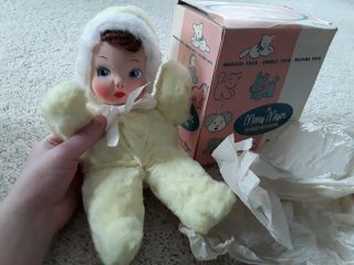 Rare Vintage Mary Meyer Baby Doll 165 W/box Yellow Plush,  1950s Collectors