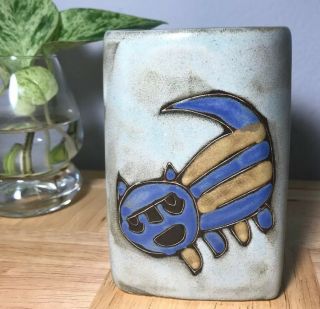 Rare Mara Mexico Pottery Mexico Stoneware Square Cat Coffee Mug Cup 2