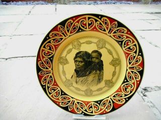 Rare Antique Royal Doulton Maori Art Mother & Child Dinner Plate Circa 1910