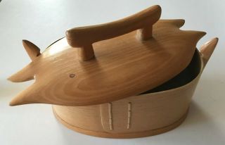 Swedish Vintage Handmade Shaker Style Wood Box With Lid