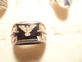 Rare Black Hills Gold 12k Sterling Silver Eagle Big Chunky Ring