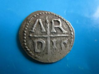 Charlemagne,  Silver Denier.  Charles I,  768 - 814.  (a/r/d/is).  Rare