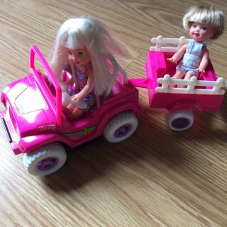 Vintage 1997 Barbie Kelly And Tommy Power Wheel Toy