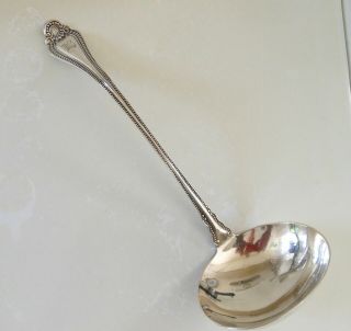 Antique Silver Plate Soup Ladle - B Mono - Beaded Shell Pattern - 9 7/8 Inch