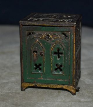 Rare Antique Cast - Iron Still Bank – Hand - Painted – Paint W/key Lock