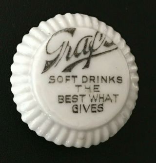 Rare Porcelain Bottle Cap Advertising Graf 