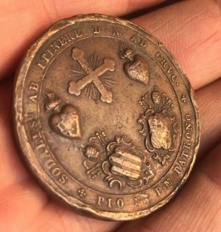 Rare Quality Italy Vatican Pope Pius IX (1846 - 1878) Bronze Medal 2