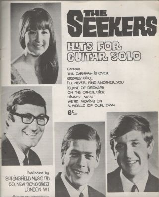 THE SEEKERS Rare 1968 UK Only Orig OOP Sheet Music Book 