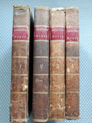 Antique Books 1821 Flavius Josephus Antiquities Jews God Vols 1 - 4