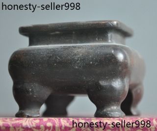 Collect Marked Old Chinese bronze buddhism statue Incense burner Censer 3