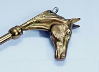 Elegant Vintage Brass Horse Head Ended Shoe Horn / Shoehorn.  45.  5cms - Metalware