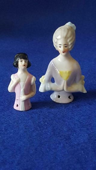 2 X Terrific Collectors Antique 1900 - 1920s German Porcelain Half Dolls