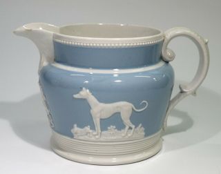 Rare Georgian Antique China Water Jug Decorated With Animals & Royal Crest.