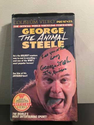 Rare Wwf George The Animal Steele Vhs Tape.  Signed Clamshell.  Coliseum.