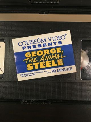 Rare WWF george The Animal Steele Vhs Tape.  SIGNED Clamshell.  COLISEUM. 3