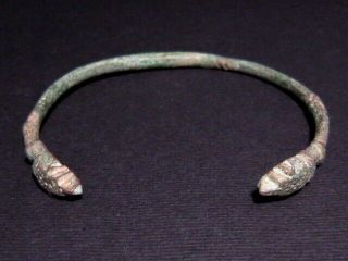 Very Rare Roman Bronze Bracelet With Snake Heads Ends,