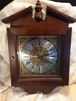 Rare Vintage German Westminster Chime Wall Clock 19 " X 12 "