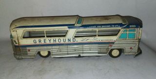 Vintage Antique Rare Htf Greyhound Supercruiser Tin Friction Bus 8999 Toy Look