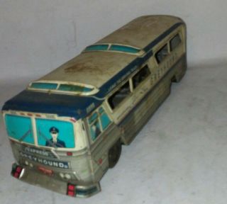 Vintage Antique rare htf Greyhound Supercruiser Tin Friction Bus 8999 toy LOOK 2