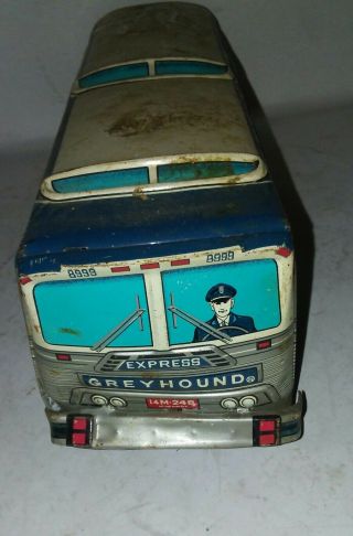 Vintage Antique rare htf Greyhound Supercruiser Tin Friction Bus 8999 toy LOOK 3