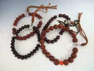 Japanese Vintage Wooden Buddhist Prayer Beads Juzu 4set/ Rosary/bo Tree/ 9193