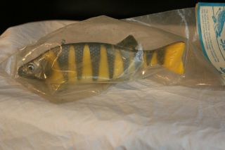 Rare Vintage Bear Creek Pike Spearing Decoy Natural Perch Lure 8 " In Package