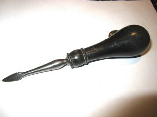 Antique Unknown Maker Surgical Tool With Ebony Handle Good Cond.