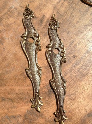 Vintage French Brass Bronze Door Push Finger Plates (pair)
