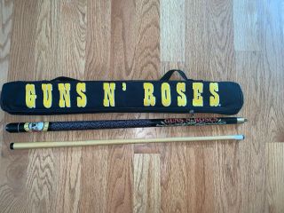 Rare Guns N Roses Pool Cue With Carry Case