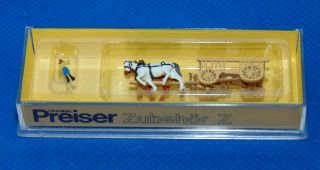 Preiser 8600 1:220 Z Scale Farmer With Horse And Carriage Rare
