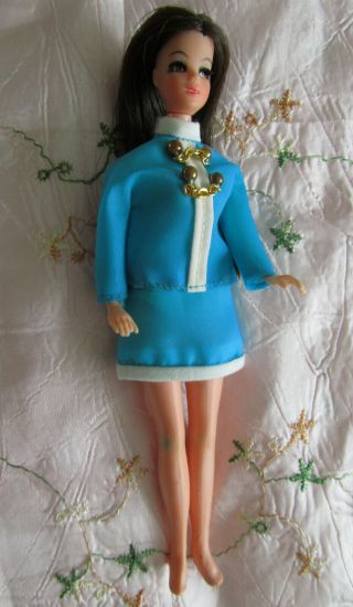 Vintage 1970s Topper Dawn Friend Angie In Blue Outfit