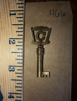 Columbia Phonograph Cabinet Key Antique Vintage Hollow Barrel C In Bow