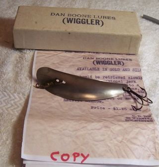 Rare Vintage Dan Boone Wiggler Spoon Lure 10/17/18pots Box Insert