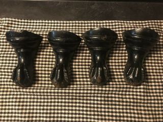 Set Of 4 Cast Iron Antique Style Bath Tub Feet,  Claw Foot Black