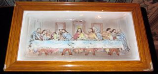 Antique Capodimonte Ceramic Jesus & The Last Supper Wall Plaque Numbered