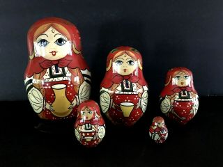 Vintage Russian Matryoshka Babushka Nesting Dolls