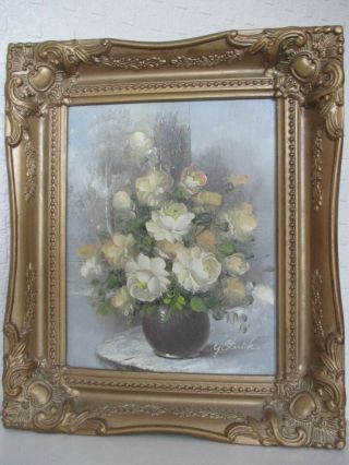 Y Starick - Floral Still Life Oil Painting In Ornate Gilt Frame