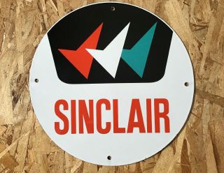 Vintage Sinclair Gasoline Porcelain Gas Oil Pump Plate Service Station Rare Sign