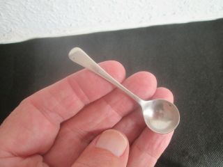 Small Antique Solid Silver Salt / Mustard Spoon - 1917 Levi & Salaman Birmingham