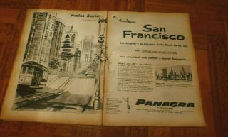 Panagra Paa Ad Old Advertising From Argentine Rare B47x Double Page