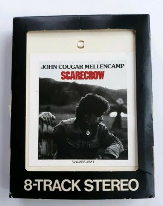 Rare John Cougar Mellencamp Scarecrow 8 Track Tape 1985 Rock Cartridge Cassette