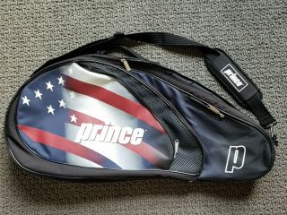 Rare Prince Tennis Tournament Bag Multi Rackets/pockets Navy W/usa Flag - Theme