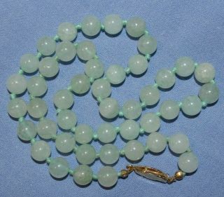 Wonderful Vintage Chinese Carved Jade Bead Necklace Dating Late 20th Century