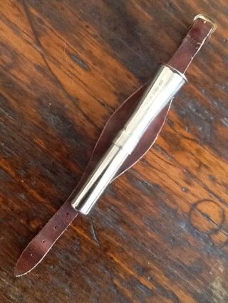 Rare Old Antique 1930’s Football Horn Vintage Leather Colsoff Wrist Band Early