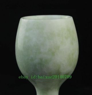 PURE NATURAL CHINESE JADE SKILLFULLY CARVING WINE CUP a01 2