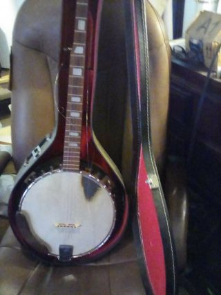 Rare Vintage Bently 5 String Banjo With Case