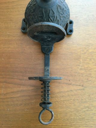 Antique Arcade Crystal Cast Iron Coffee Grinder Wall Mount No Glass 2
