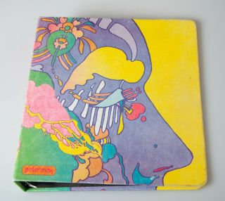 Rare Peter Max 3 Ring Binder,  Psychedelic Art 1970 