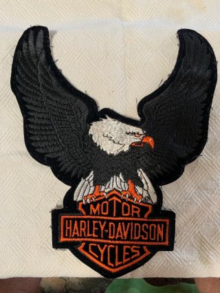 Harley Davidson Rare Vintage Large " H - D Us Eagle” Emblem Patch Official.